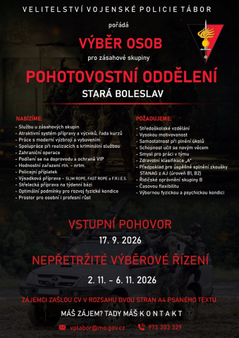 Výběrové řízení k Pohotovostnímu oddělení - podzim 2026