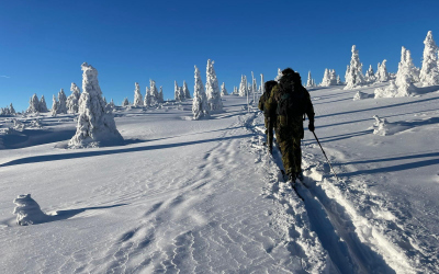 Vojenská policie trénovala přesuny na sněhu a ledu